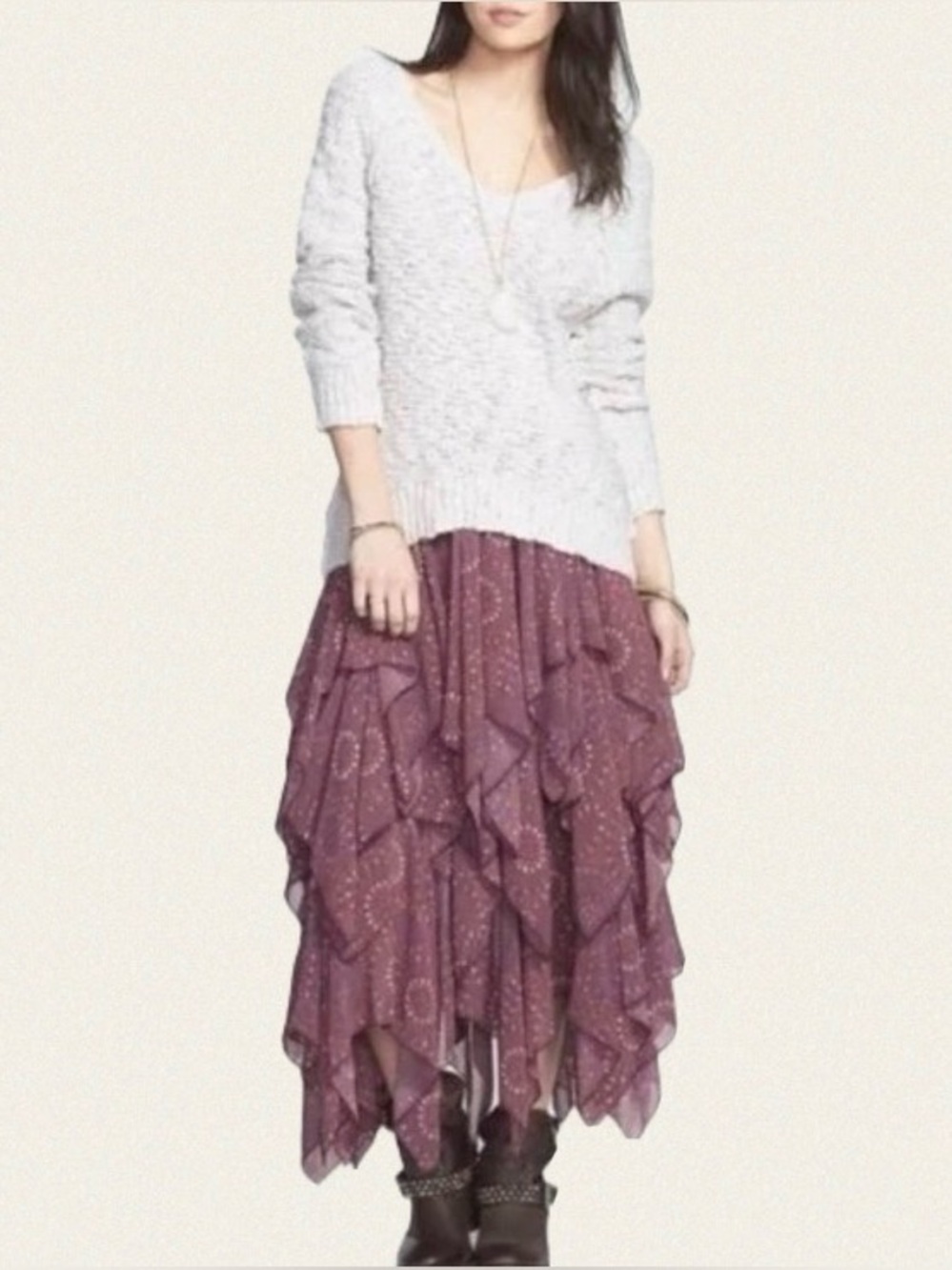 Free People COTTON songbird sweater